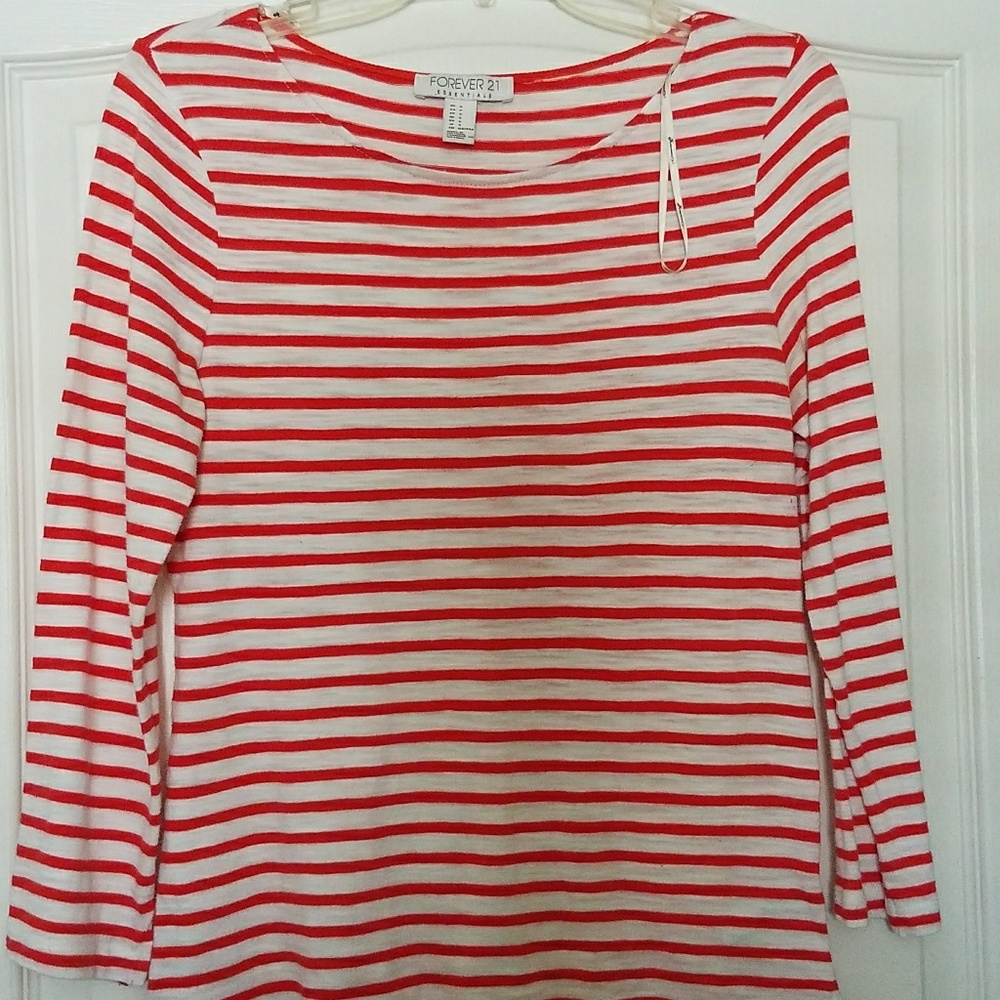 Red-orange and white strips